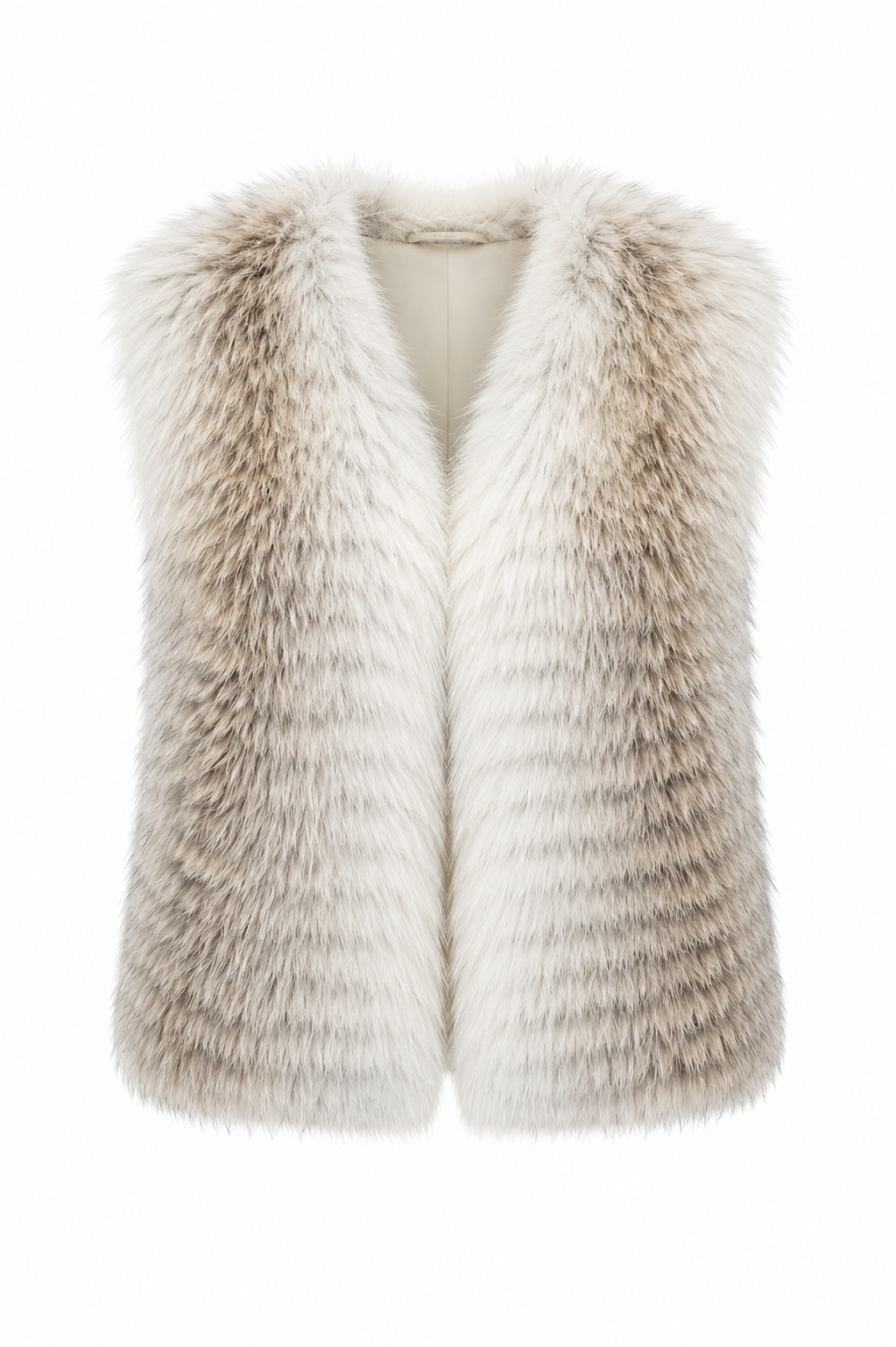 Feathered Fox Fur Vest