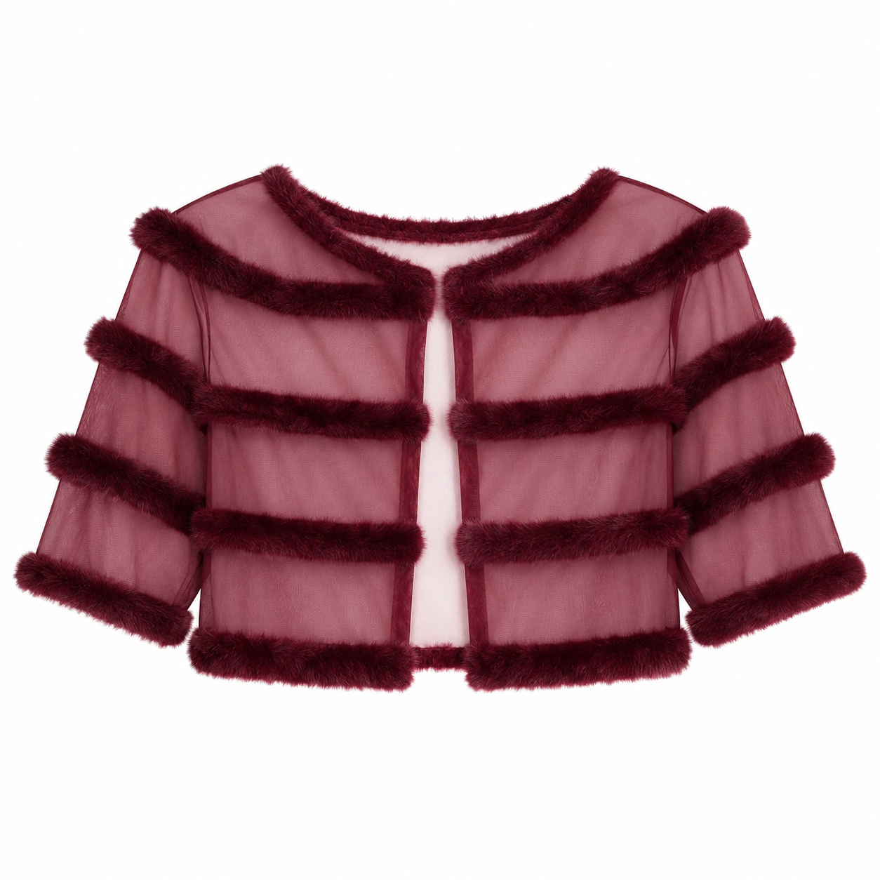 Mink Organza Short Sleeve Jacket
