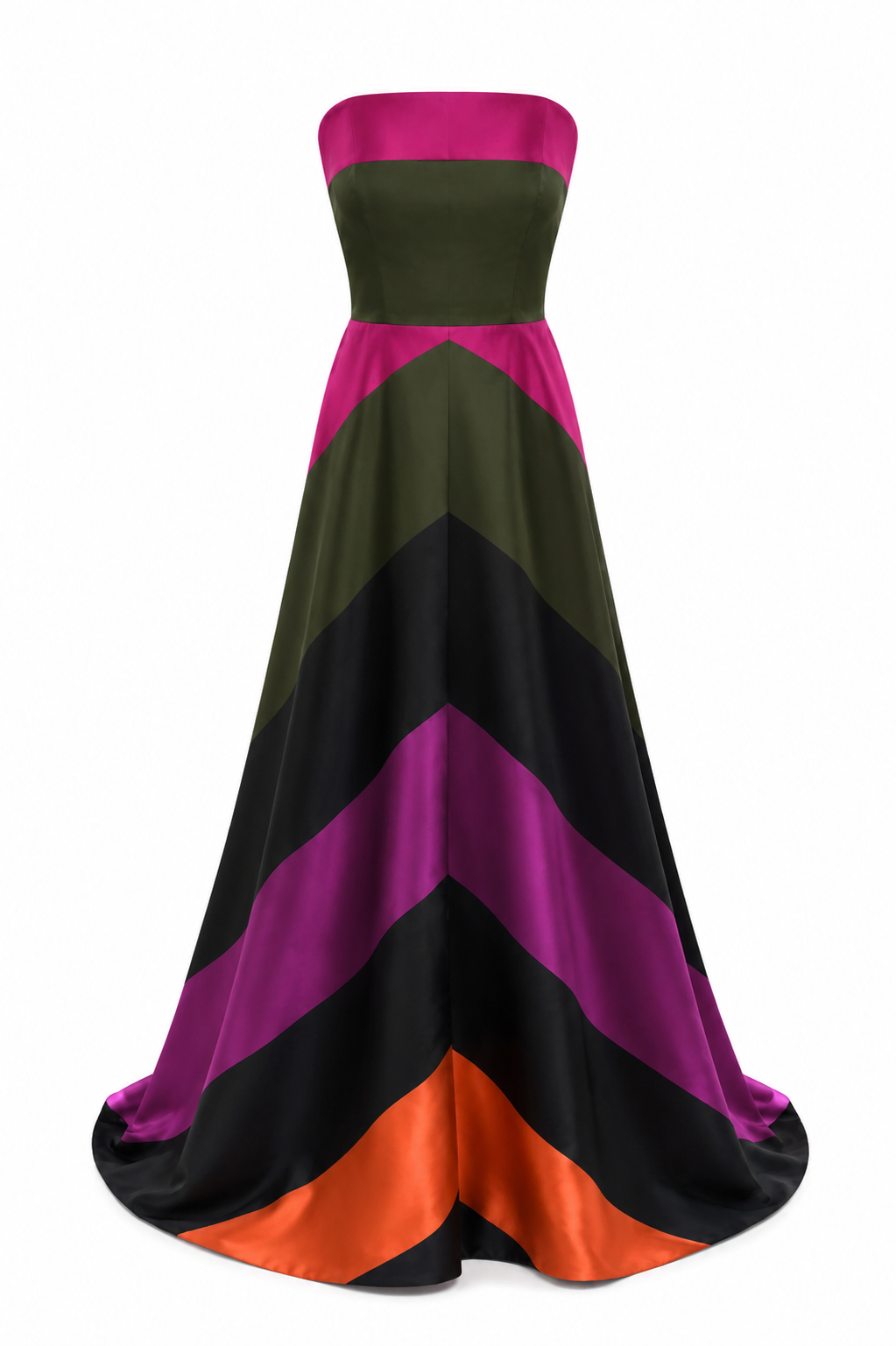 Strapless Striped Gown