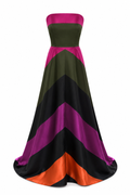 Strapless Striped Gown