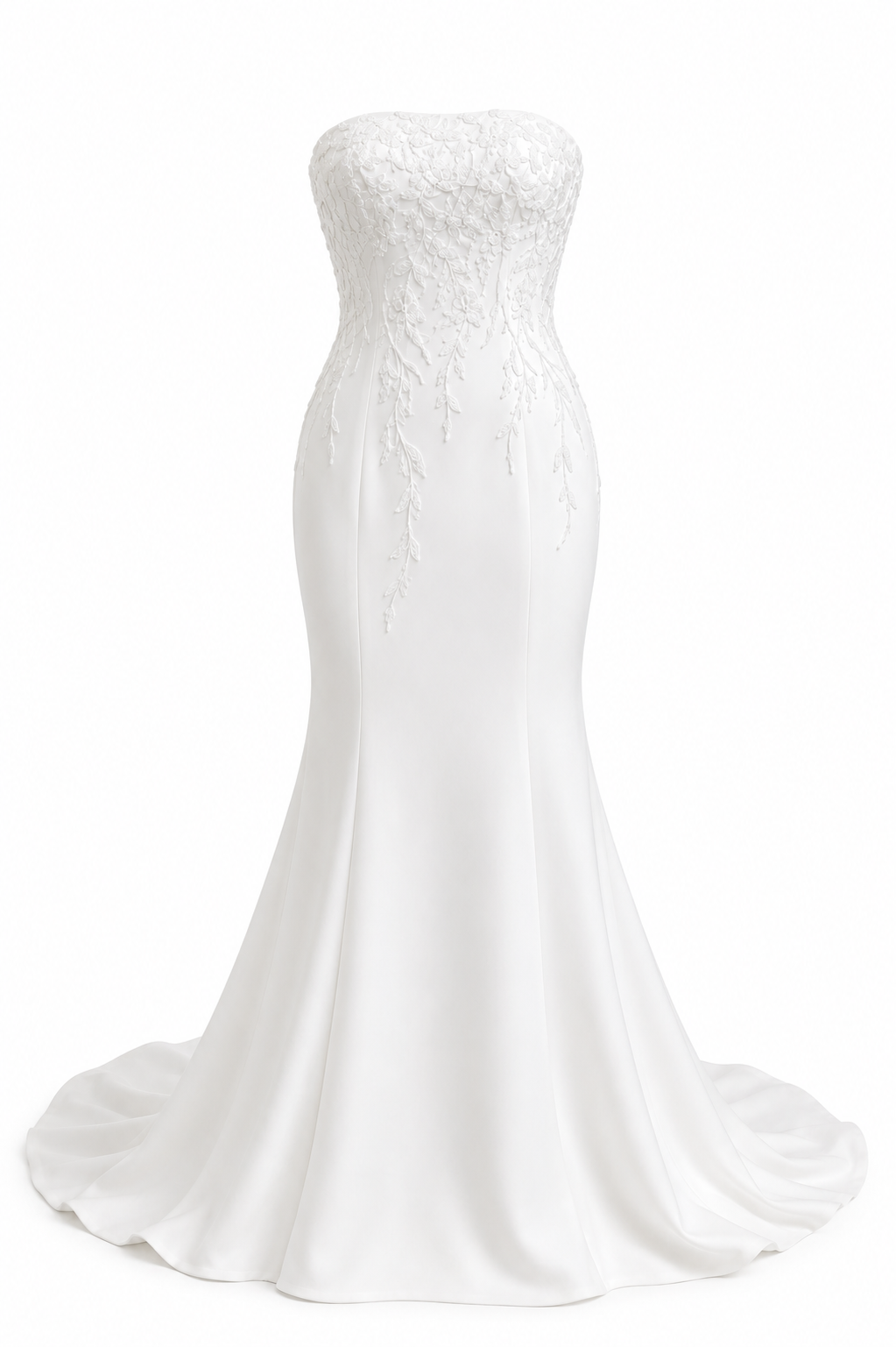 Crepe Floral Wedding Dress