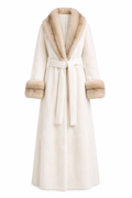 Sheered Palomino Mink and Sable Trimmed Full Length Coat