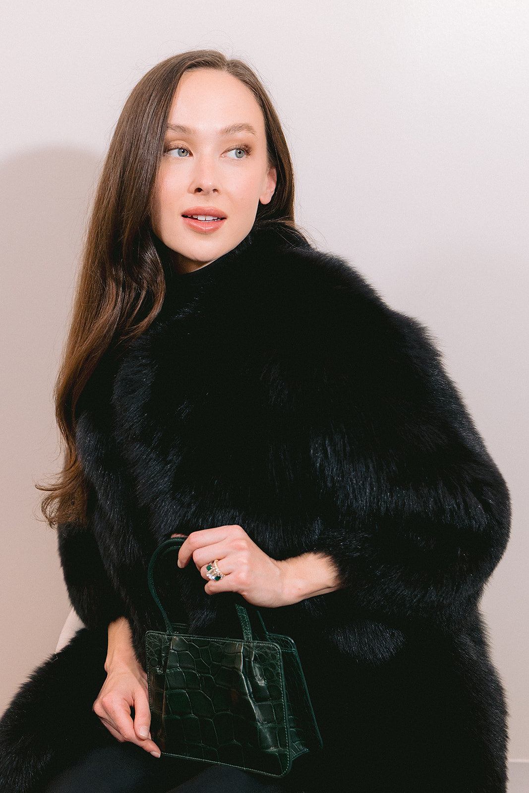 Black Fox Fur Coat