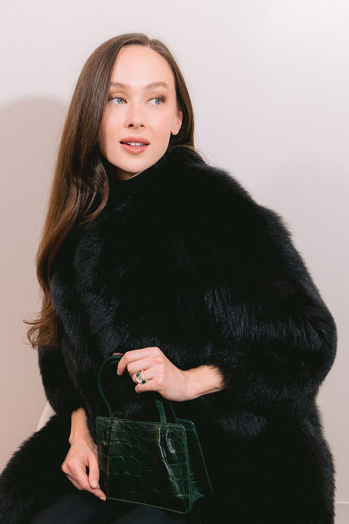Black Fox Fur Coat