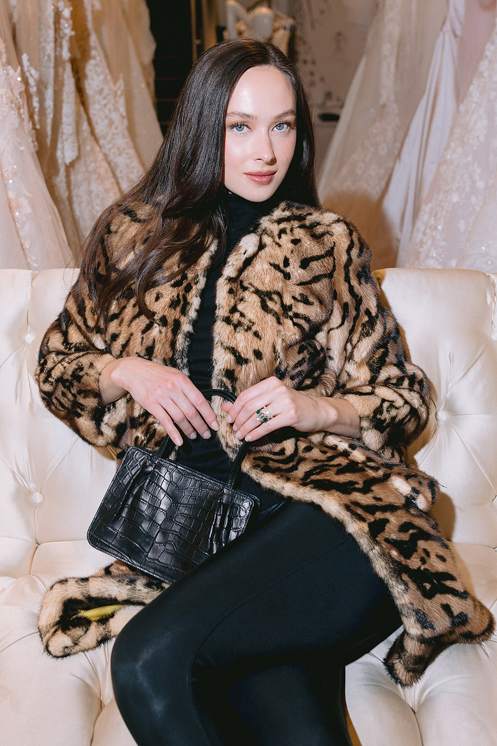Tiger Print Mink Coat
