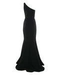 One Shoulder Crepe Gown