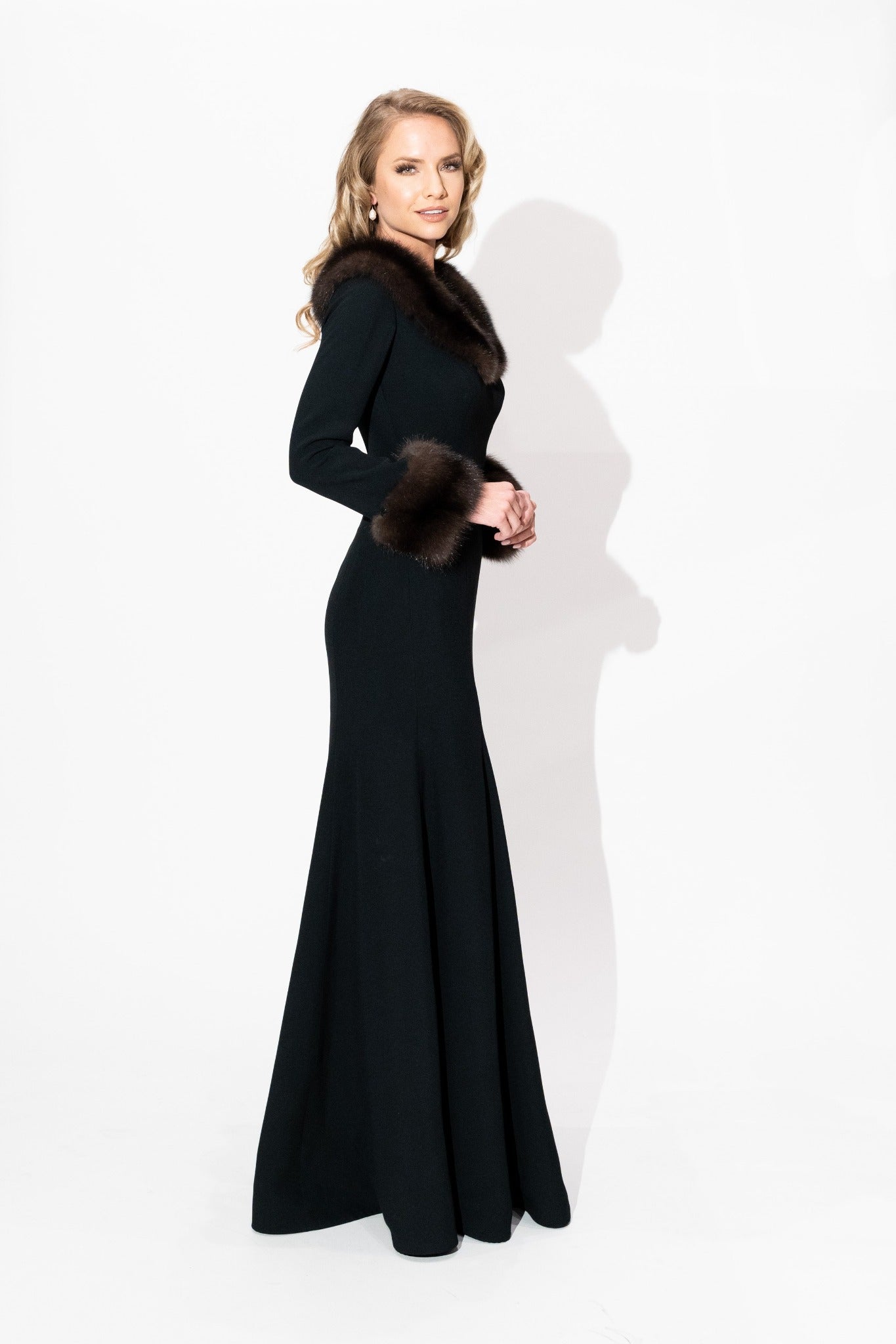 Sable Collared Gown