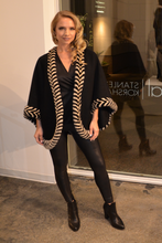 Load image into Gallery viewer, Chevron Cashmere Mink Trim Cape
