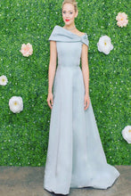 Load image into Gallery viewer, Stone Blue Off The Shoulder Gown
