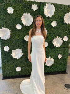 Crepe Floral Wedding Dress
