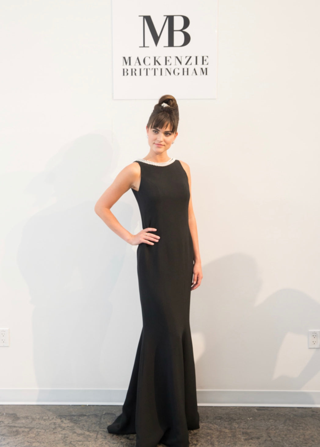 High Neck Crepe Fitted Gown
