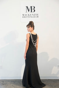 High Neck Crepe Fitted Gown