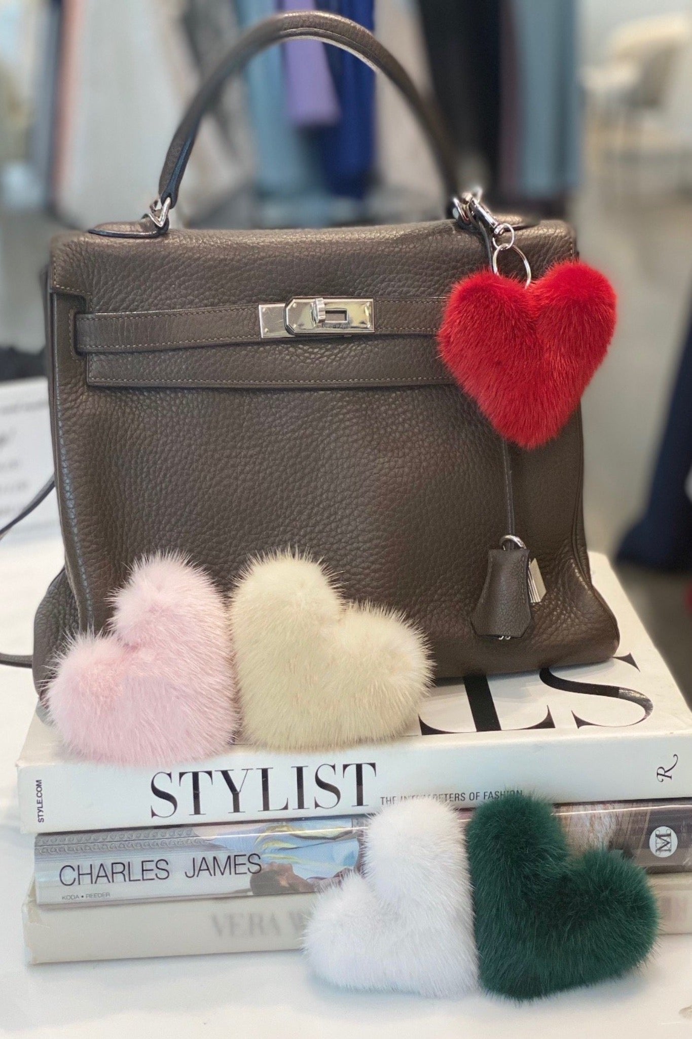 Mink Heart Keychain