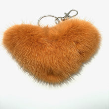 Load image into Gallery viewer, Mink Heart Keychain
