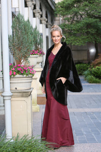 Black Sheered Mink Kimono